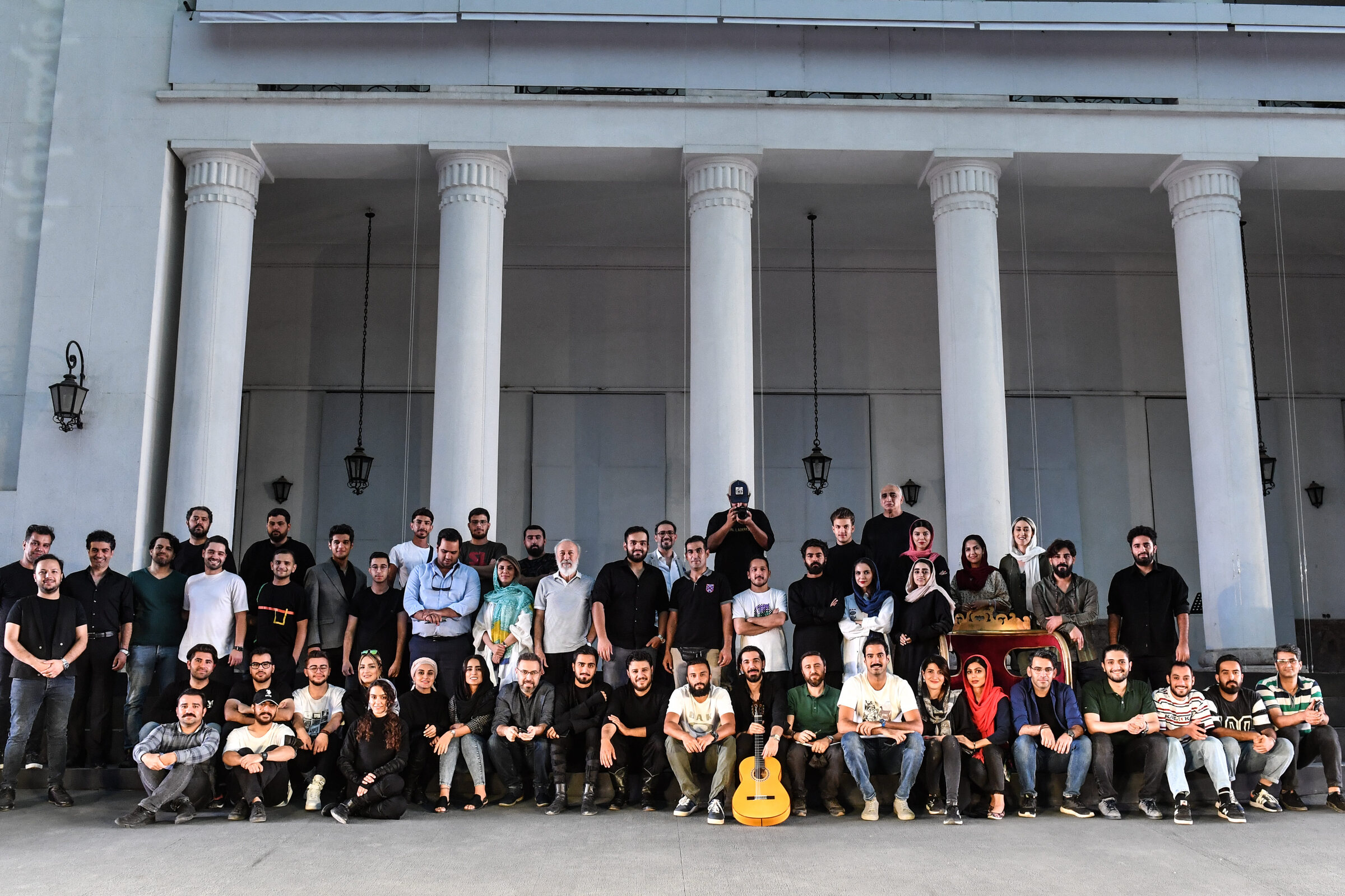 Artists and creative teams gathered backstage
